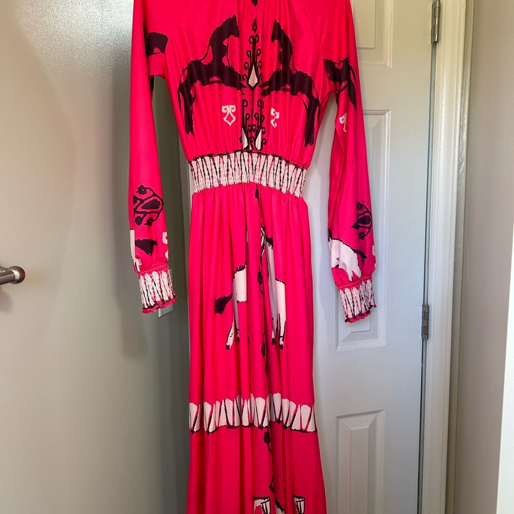 Vibrant Pink Long Sleeve Dress